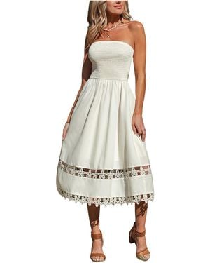 CUPSHE Vanilla Cream Midi Beach Dress - White