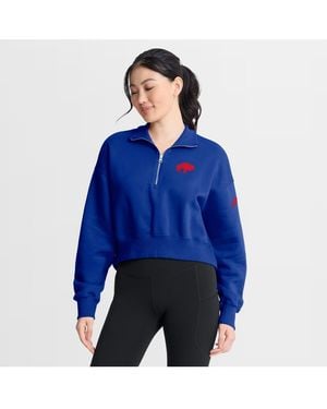 Nike New York Mets Primetime Phoenix Fleece Half-zip Sweatshirt - Blue