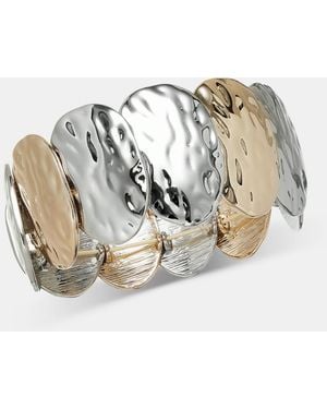Style & Co. Sculptural Disc Stretch Bracelet - Metallic