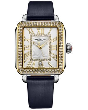 Stuhrling Elegant S Rectangular 35×47mm Dress Watch – Model 4060l.4 - Blue