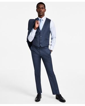 Calvin Klein Slim-fit Wool Blend Suit Vest - Blue