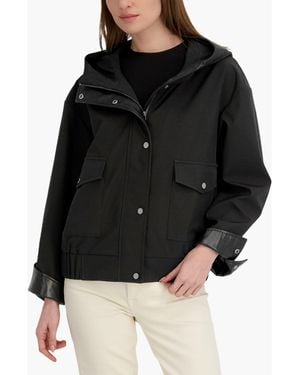 Tahari Hooded Softshell Bomber Leone - Black