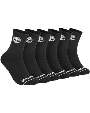 Timberland 6-pair Millboro Quarter Sock - Black
