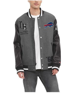 Tommy Hilfiger Buffalo Bills Gunner Full-zip Varsity Jacket - Gray