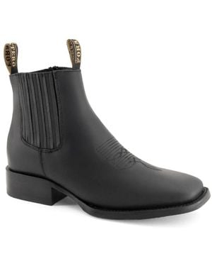 Forastero Leather Chelsea Booties - Black