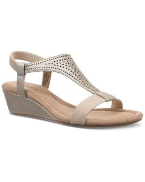 Style & Co. Step N Flex Vacanzaa Wedge Sandals - Metallic