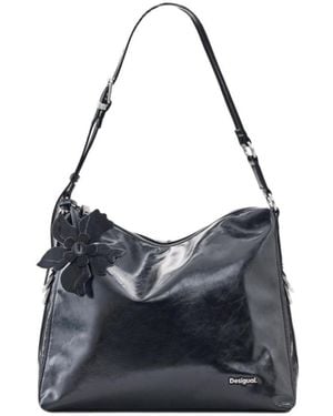 Desigual Large Faux Leather Bag - Black