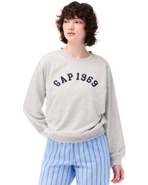 Gap Long Sleeve Sleepwear Crewneck Pullover Top - White