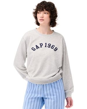 Gap Long Sleeve Sleepwear Crewneck Pullover Top - White