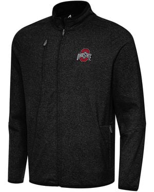 Antigua Ohio State Buckeyes Hold-up Full-zip Tri-blend Jacket - Black