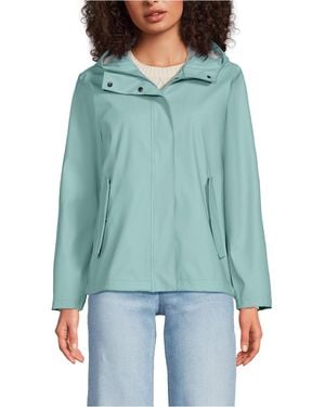 Lands' End Squall Waterproof Rain Slicker Jacket - Blue