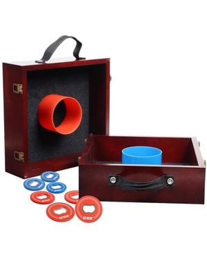 Gse Games & Sports Expert Quality Outdoor Solid Wood Washer Toss Game Set - Red