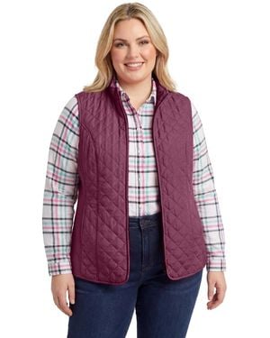 Woman Within Plus Size Zip-front Quilted Vest - Purple