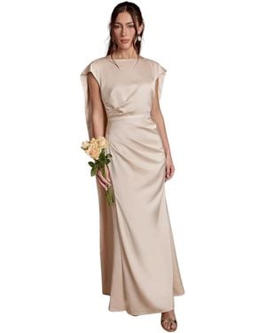 Coast Satin Tie Back Maxi Dress - Natural