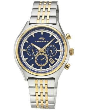 Porsamo Bleu Charlie Stainless Steel Multifunction Two Tone And Watch 1262achs - Metallic