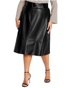 City Chic Plus Size Untamed Skirt - Black