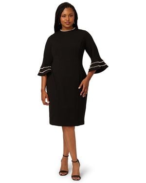Adrianna Papell Plus Size 3/4-sleeve Sheath Dress - Black