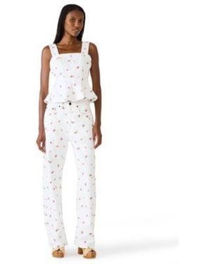 Steve Madden Fiorella Square Neck Top Sydnee Barrel Jeans - White