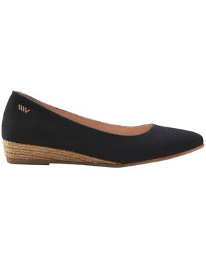 VISCATA Rubina Canvas Espadrille Flats - Black