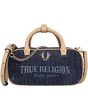 TRUE RELIGION Bentley Denim And Pu Mini Satchel - Blue