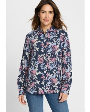 Olsen Abstract Floral Shirt - Blue