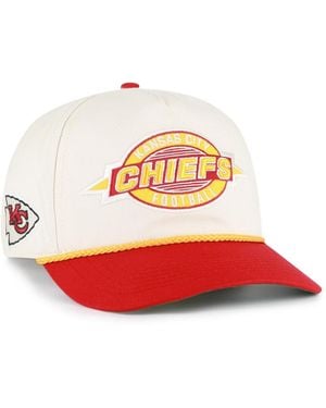 '47 Natural Kansas City Chiefs Frame Out Two Tone Hitch Adjustable Hat - Red