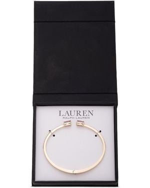 Ralph Lauren Gold-tone Square Stone Bangle Bracelet - Black