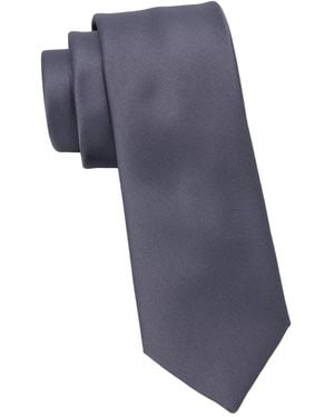 DKNY Shine Satin Solid Slim Tie - Blue