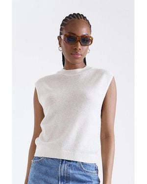 1982 Zarah Crew Neck Cashmere Knit Vest - Blue