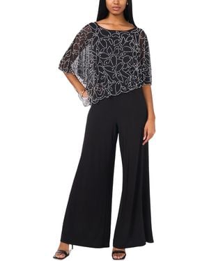 Msk Embellished Overlay Wide-leg Jumpsuit - Black