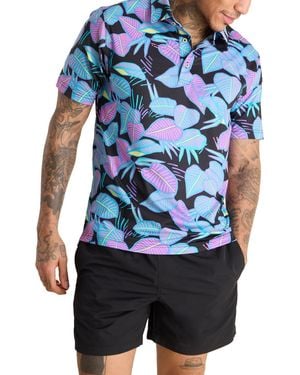 Chubbies The Fluorescent Funk Classic-fit Printed Performance Polo Shirt - Blue