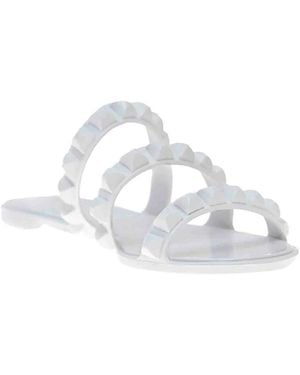 Carmen Sol Maria 3 Strap Flat Sandal - White