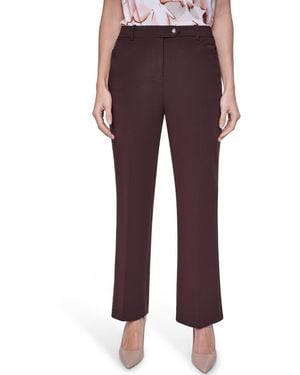 Calvin Klein Petite Mid-rise Straight Pants - Purple