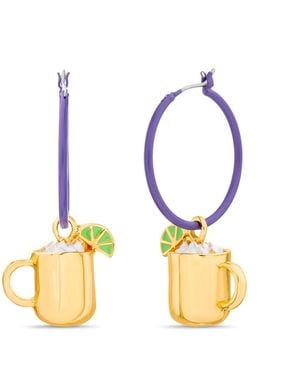 Kensie Purple Hoop Earring - Metallic
