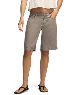 Lucky Brand Relaxed Fit baggy Linen Denim Shorts - Gray