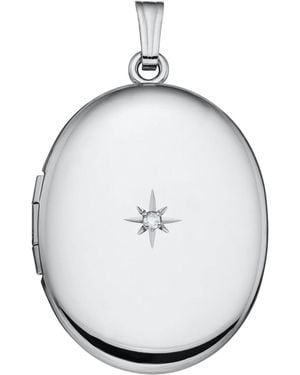 Drs, Inc. 925 Sterling Oval 17mm Polished Locket For - Metallic