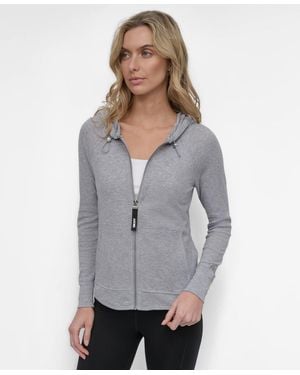 DKNY Sport Zip-front Hoodie Jacket - Gray