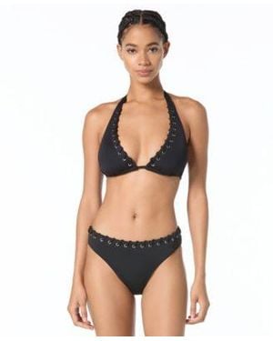 Michael Kors Triangle String Swim Top Bottoms - Black