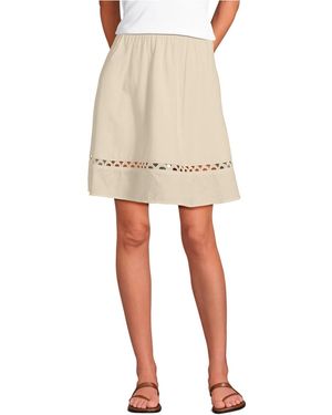 Lands' End Voile Ladder Trim Above The Knee Skirt - Natural