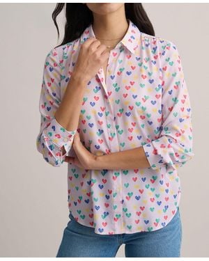 UNTUCKit Printed Hearts Natalie Shirt - Gray