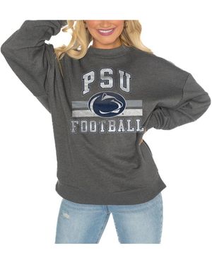 Gameday Couture Penn State Nittany Lions Good Vibes Premium Fleece Drop Shoulder Pullover Sweatshirt - Gray