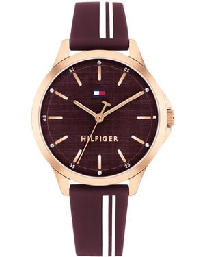 Tommy Hilfiger Quartz Silicone Strap Watch - Metallic