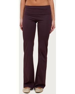 Edikted Oriane Foldover Flared leggings - Purple