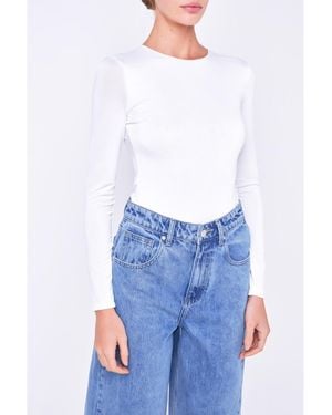 Grey Lab Long Sleeve Soft Bodysuit - White