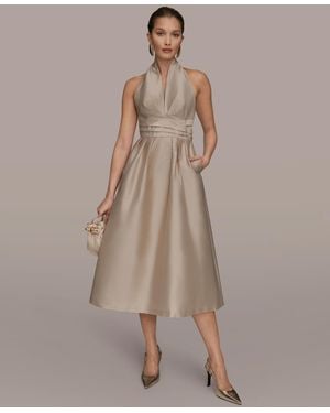 Donna Karan A-line Halter Dress - Brown