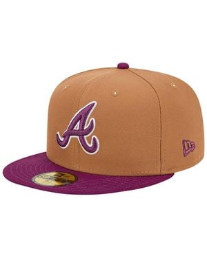 KTZ Brown/purple Atlanta Braves Two-tone Color Pack 59fifty Fitted Hat