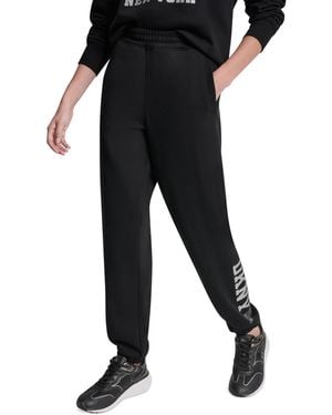 DKNY 1989 Rhinestone Logo High-rise Relaxed sweatpants - Black