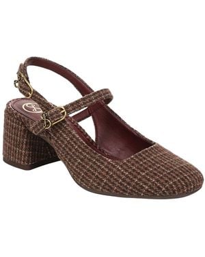 Sam & Libby Grace Block Heel Slingback Mary Jane Pumps - Brown