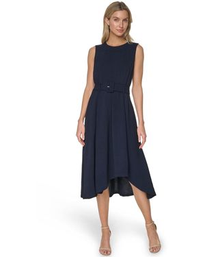 Calvin Klein Crew Neck Midi Dress - Blue