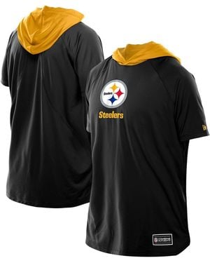 KTZ Pittsburgh Steelers Combine Authentic Hooded Raglan Short-sleeve T-shirt - Black